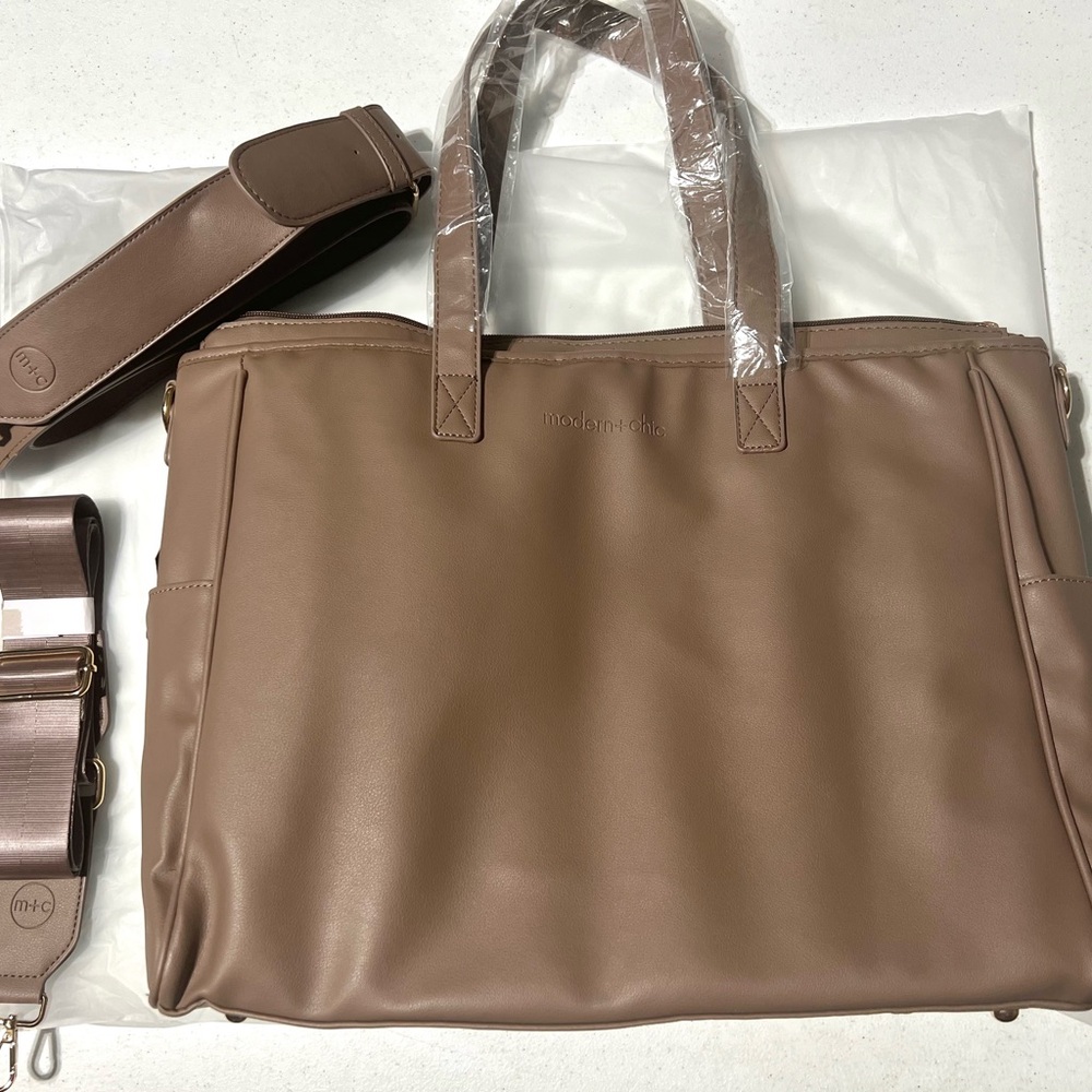 Modern and Chic Taupe Tote Bag